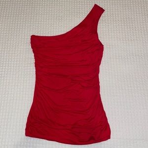 Red one shoulder top